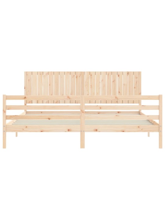 Rám postele s čelem 200 x 200 cm masivní dřevo
