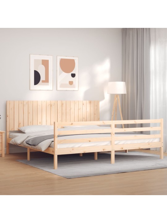 Rám postele s čelem 200 x 200 cm masivní dřevo