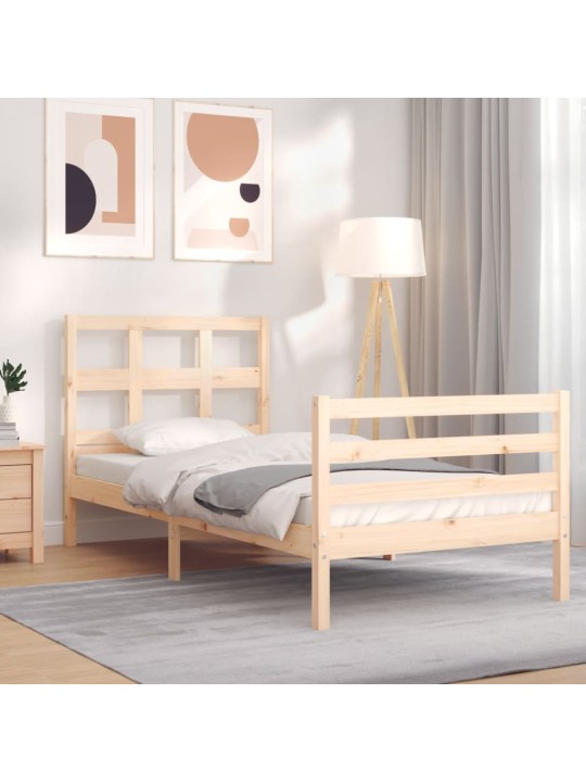Rám postele s čelem 90 x 200 cm masivní dřevo