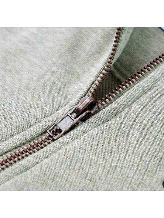 Dětská mikina s kapucí na zip světle khaki melanž 92