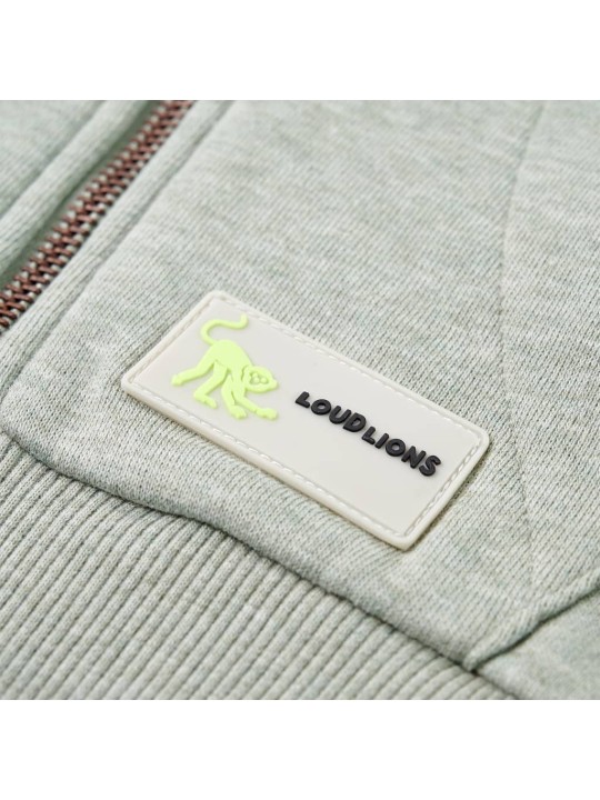 Dětská mikina s kapucí na zip světle khaki melanž 92
