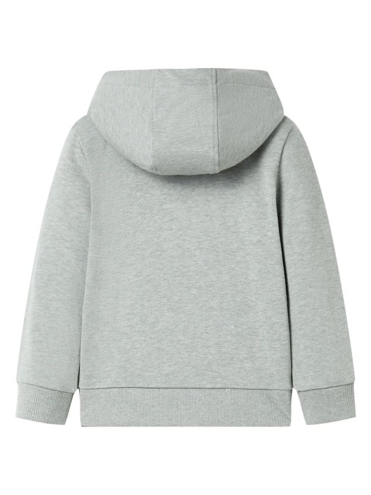 Dětská mikina s kapucí na zip světle khaki melanž 140
