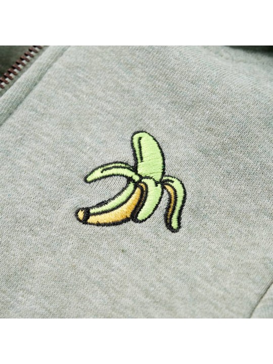 Dětská mikina s kapucí na zip světle khaki melanž 140