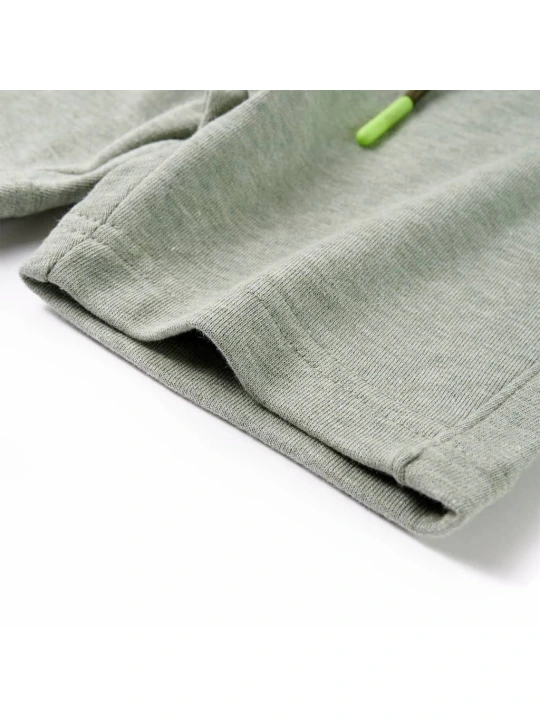 Dětské kraťasy se šňůrkou světle khaki melanž 104
