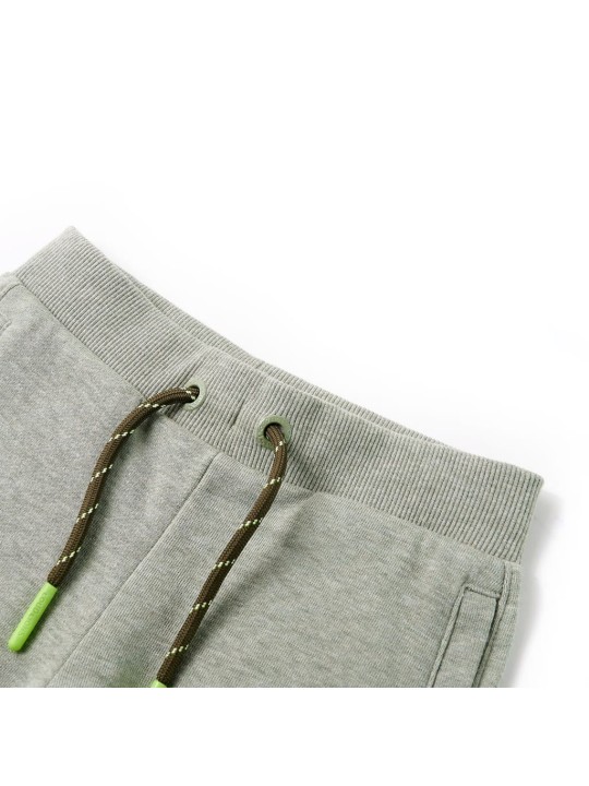 Dětské kraťasy se šňůrkou světle khaki melanž 140
