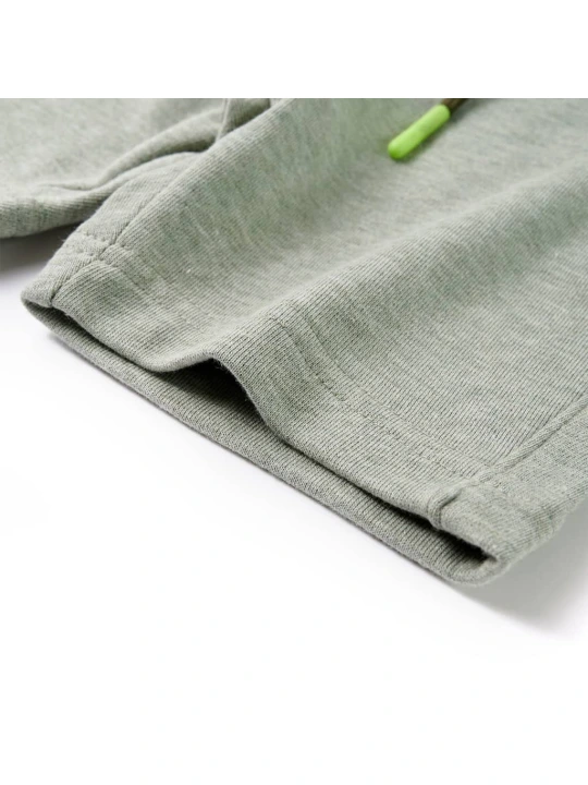 Dětské kraťasy se šňůrkou světle khaki melanž 140