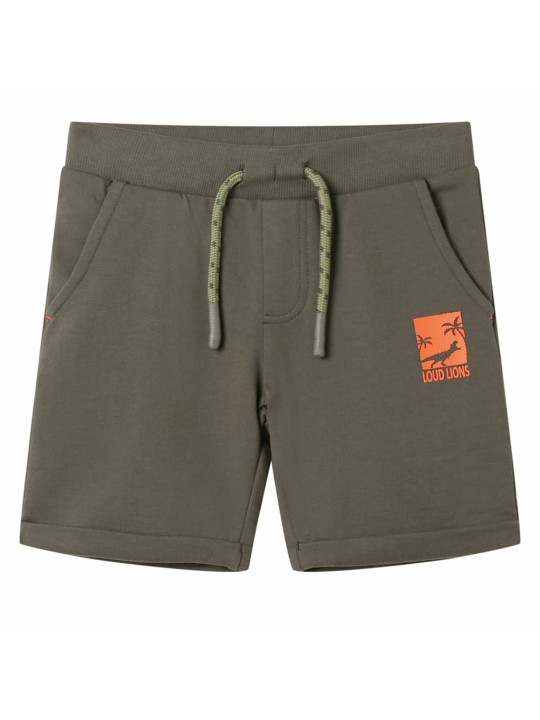 Dětské kraťasy se šňůrkou tmavě khaki 104