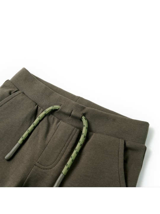 Dětské kraťasy se šňůrkou tmavě khaki 116