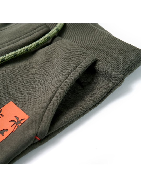Dětské kraťasy se šňůrkou tmavě khaki 116