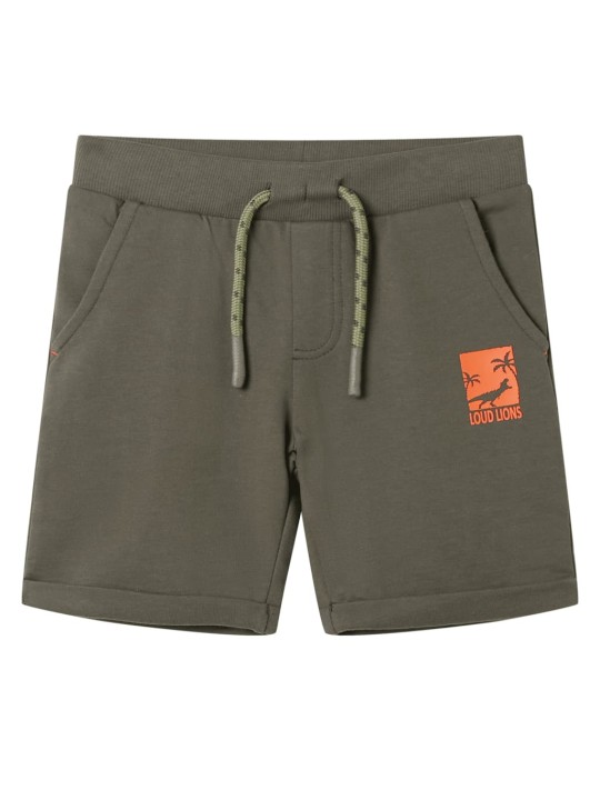 Dětské kraťasy se šňůrkou tmavě khaki 128