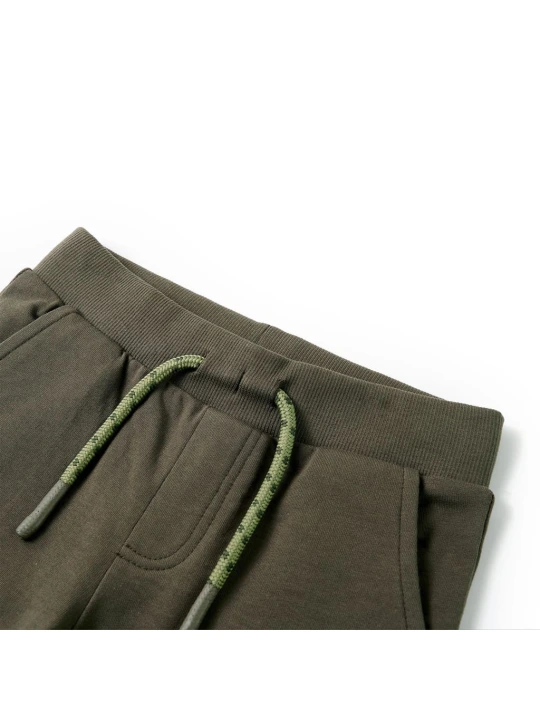 Dětské kraťasy se šňůrkou tmavě khaki 140