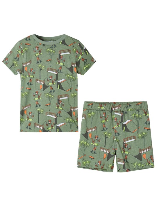 Dětské pyžamo s krátkým rukávem světle khaki 104