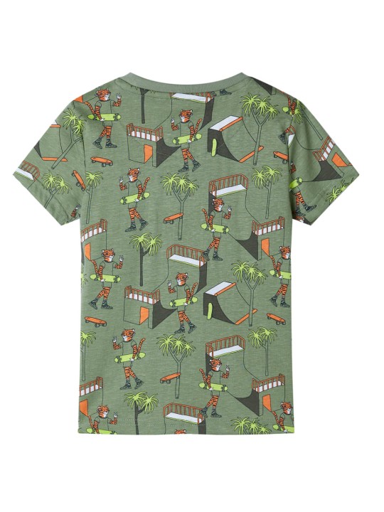 Dětské pyžamo s krátkým rukávem světle khaki 104