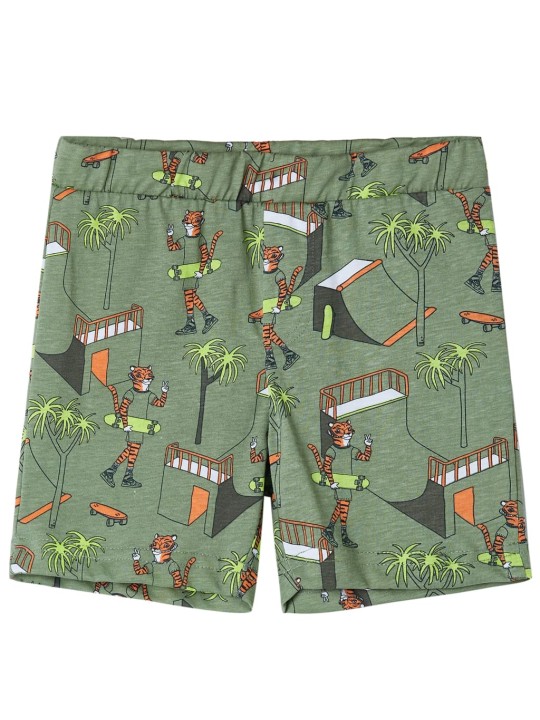 Dětské pyžamo s krátkým rukávem světle khaki 128
