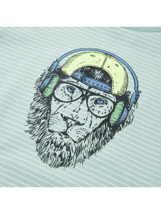 Dětské tričko s pruhy světle mátové 92
