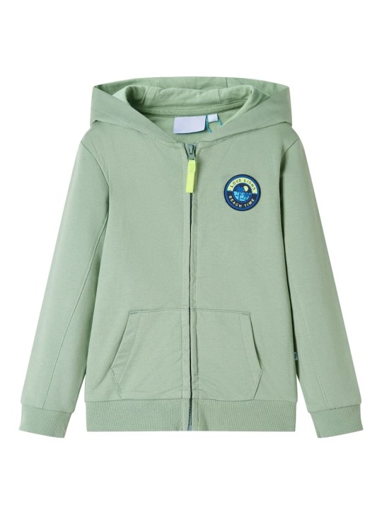 Dětská mikina s kapucí na zip světle khaki 104