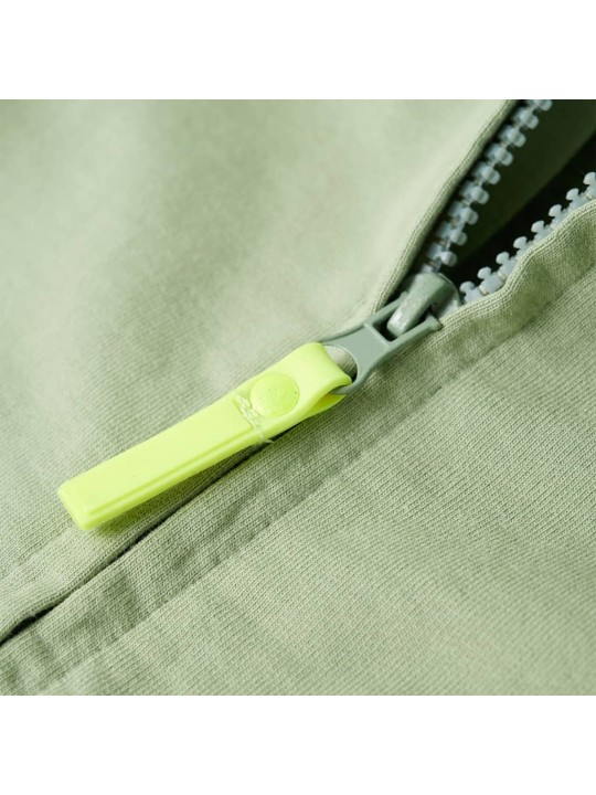 Dětská mikina s kapucí na zip světle khaki 128