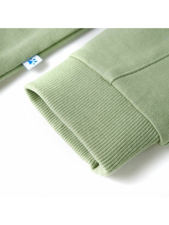 Dětská mikina s kapucí na zip světle khaki 128
