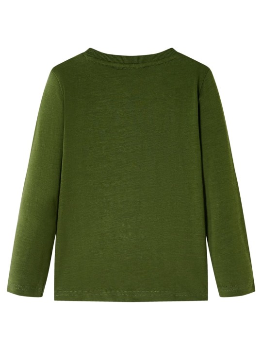 Dětské tričko s dlouhým rukávem tmavě khaki 104
