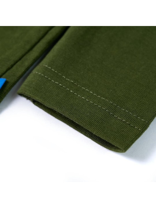 Dětské tričko s dlouhým rukávem tmavě khaki 104