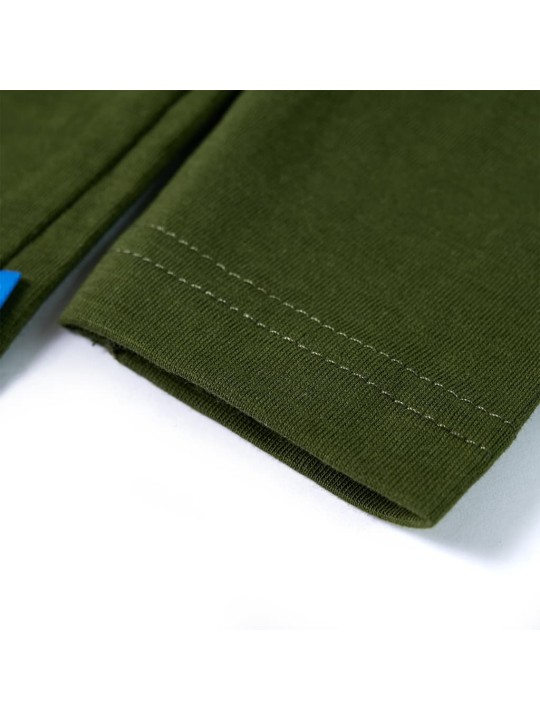 Dětské tričko s dlouhým rukávem tmavě khaki 140