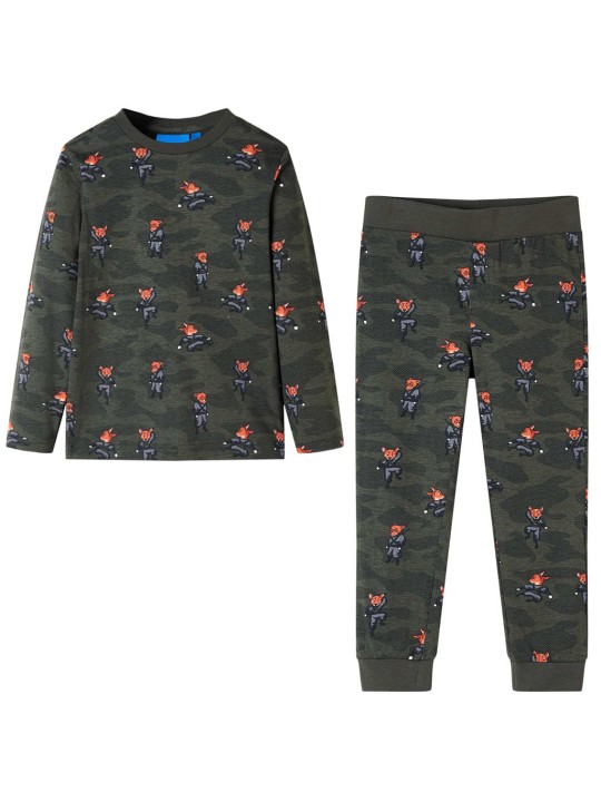 Dětské pyžamo s dlouhým rukávem khaki 92