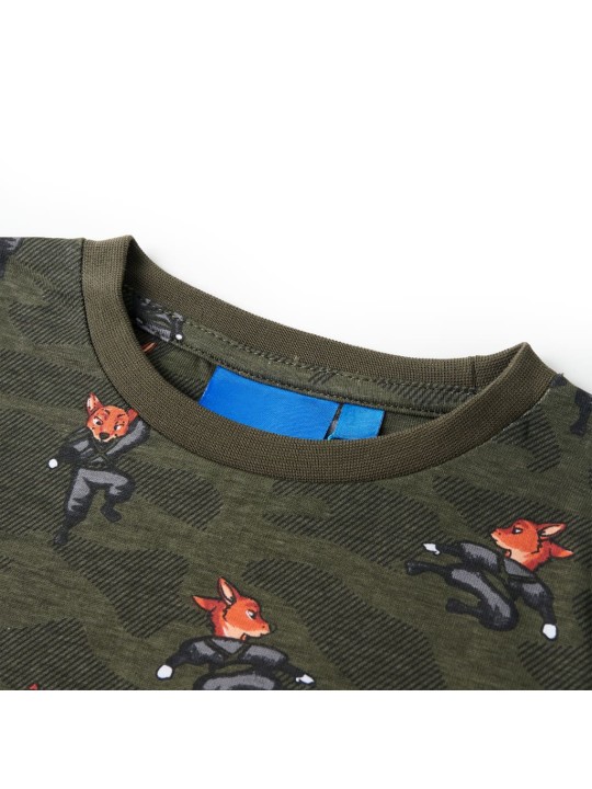 Dětské pyžamo s dlouhým rukávem khaki 128