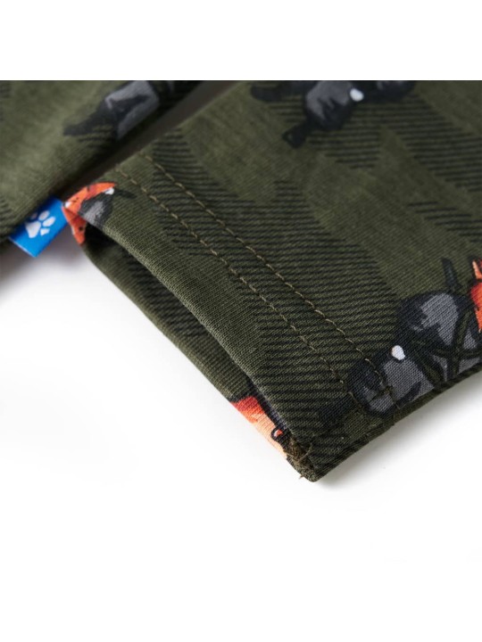 Dětské pyžamo s dlouhým rukávem khaki 128
