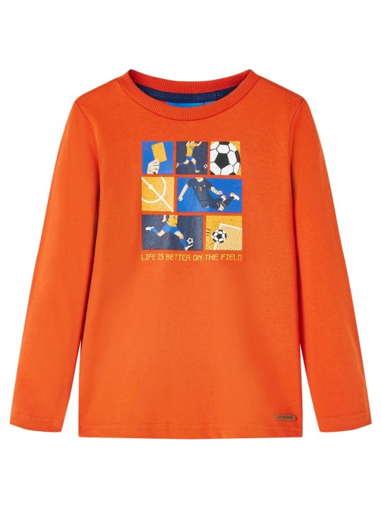 Dětské tričko s dlouhým rukávem oranžové 92