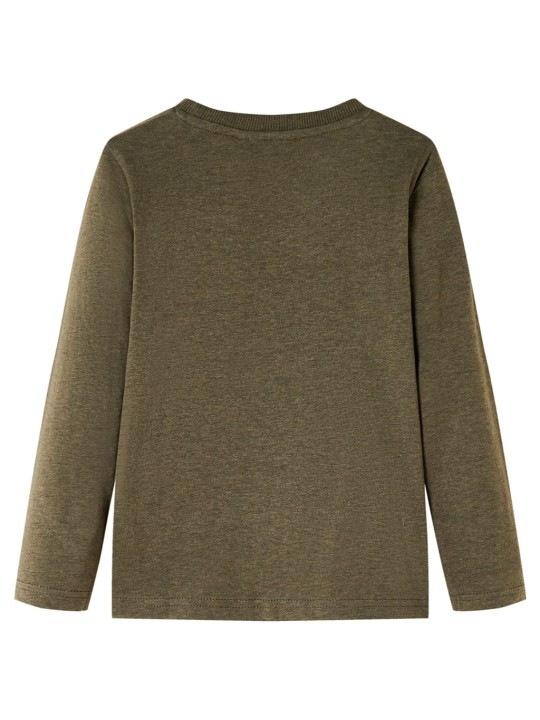 Dětské tričko s dlouhým rukávem khaki melanž 92