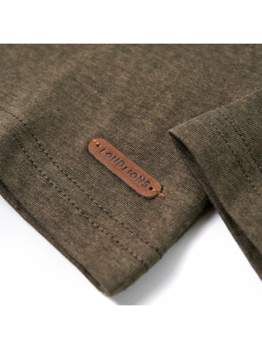 Dětské tričko s dlouhým rukávem khaki melanž 104