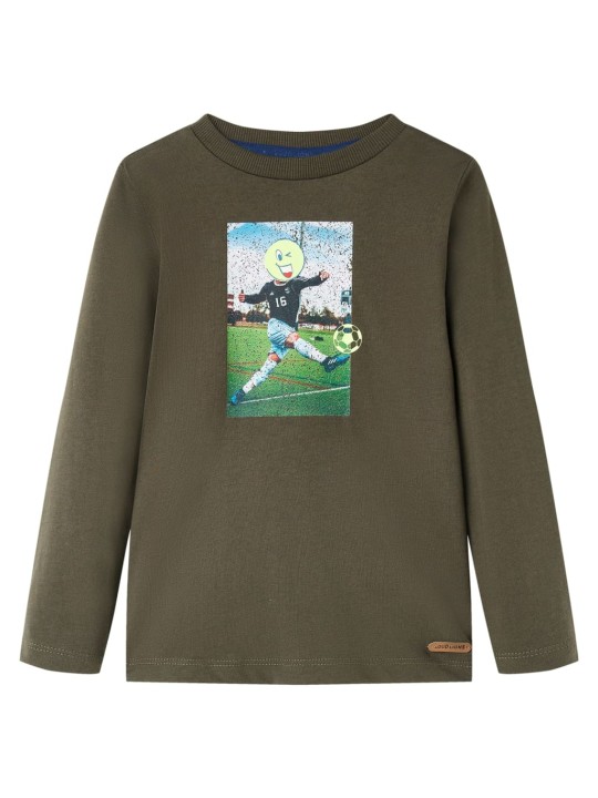 Dětské tričko s dlouhým rukávem khaki 92
