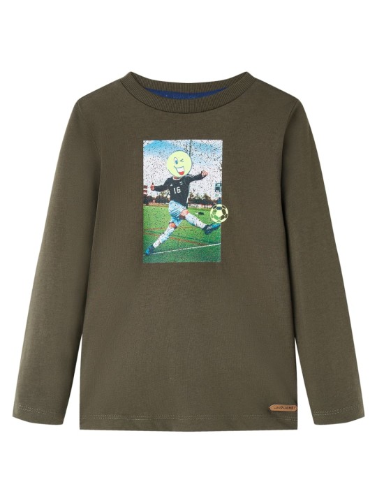 Dětské tričko s dlouhým rukávem khaki 104
