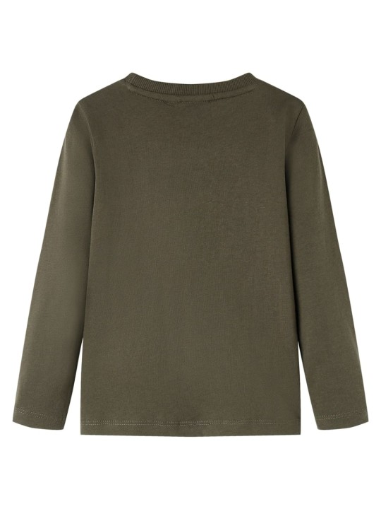 Dětské tričko s dlouhým rukávem khaki 140