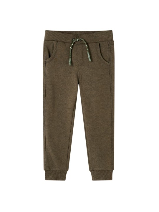 Dětské tepláky khaki melanž 128