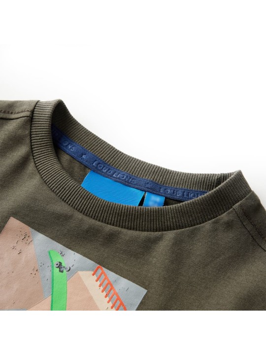 Dětské tričko s dlouhým rukávem khaki 104