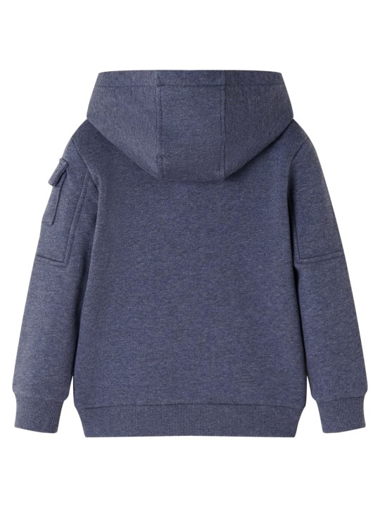 Dětská mikina s kapucí na zip tmavě modrá melanž 92