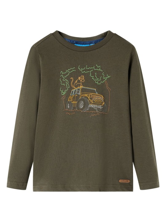 Dětské tričko s dlouhým rukávem khaki 104