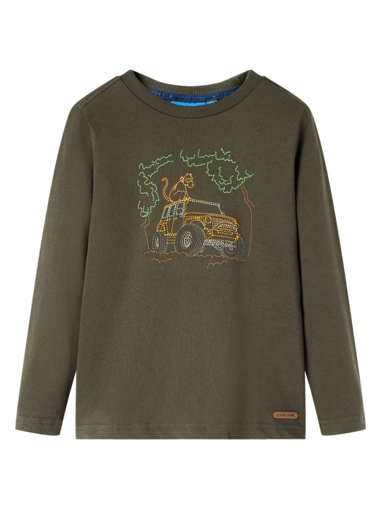 Dětské tričko s dlouhým rukávem khaki 104