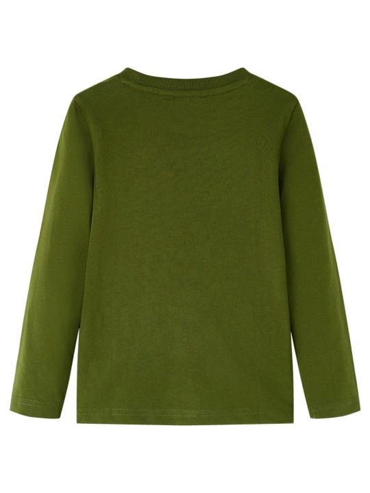 Dětské tričko s dlouhým rukávem tmavě khaki 104