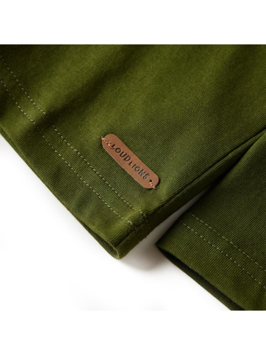 Dětské tričko s dlouhým rukávem tmavě khaki 104