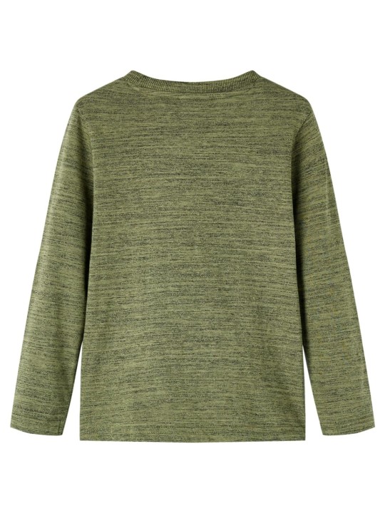 Dětské tričko s dlouhým rukávem khaki melanž 92