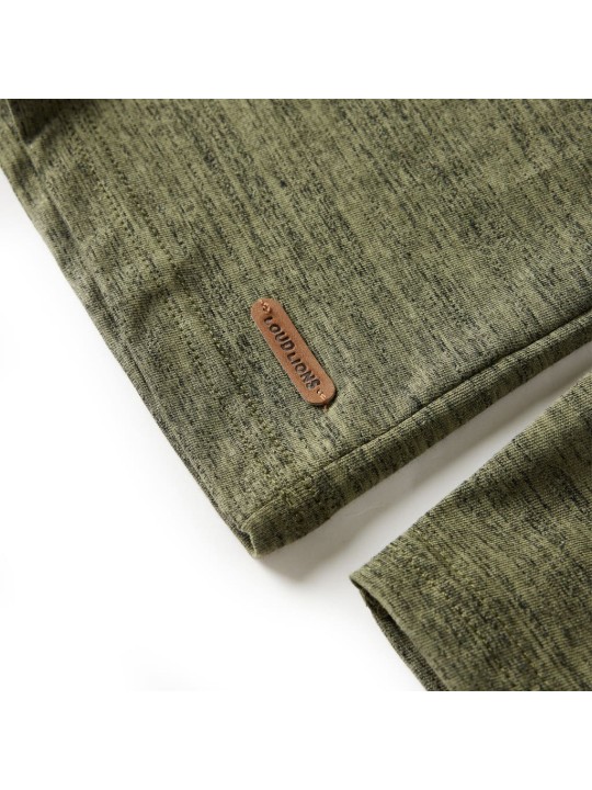Dětské tričko s dlouhým rukávem khaki melanž 92