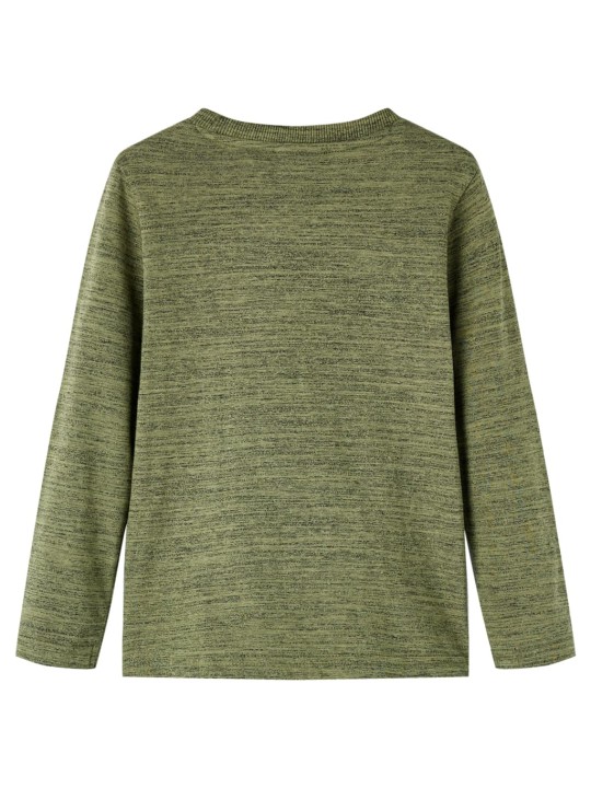 Dětské tričko s dlouhým rukávem khaki melanž 104