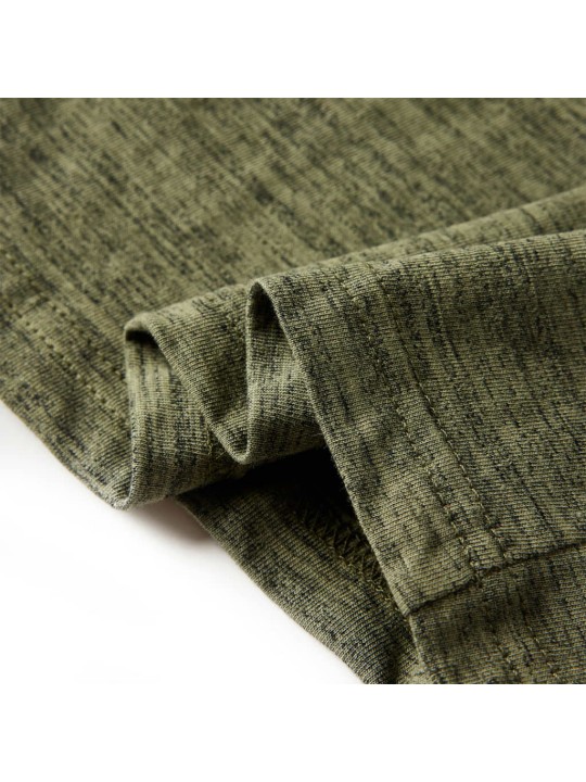 Dětské tričko s dlouhým rukávem khaki melanž 116