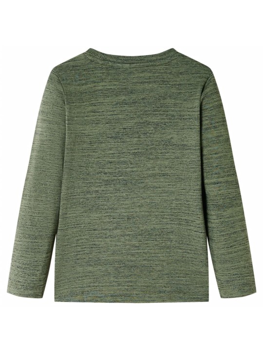 Dětské tričko s dlouhým rukávem khaki melanž 92