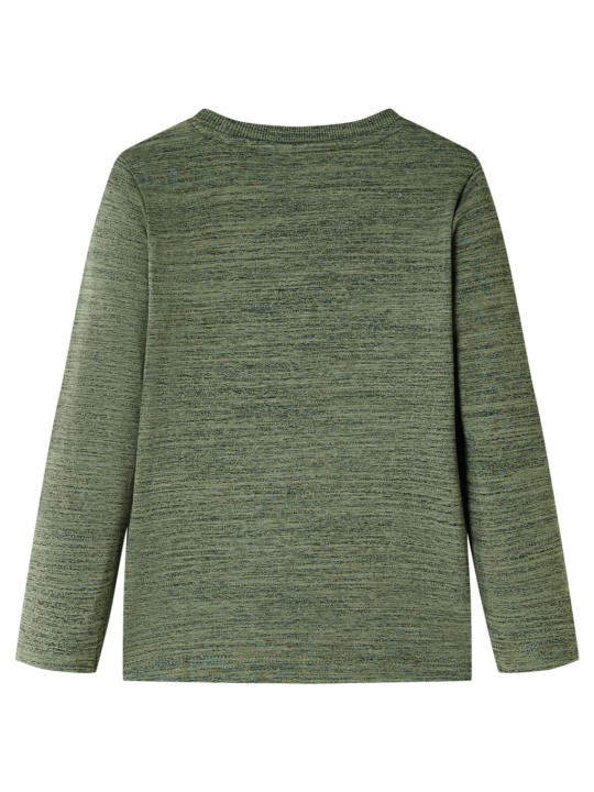 Dětské tričko s dlouhým rukávem khaki melanž 104