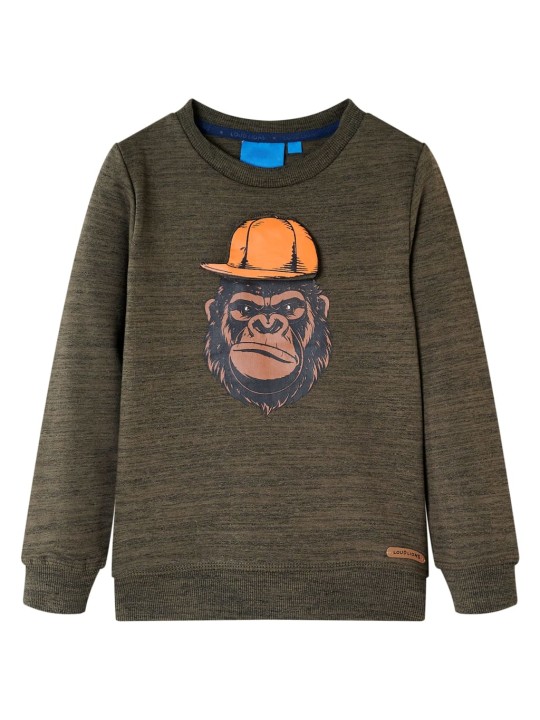 Dětská mikina tmavě khaki melanž 92
