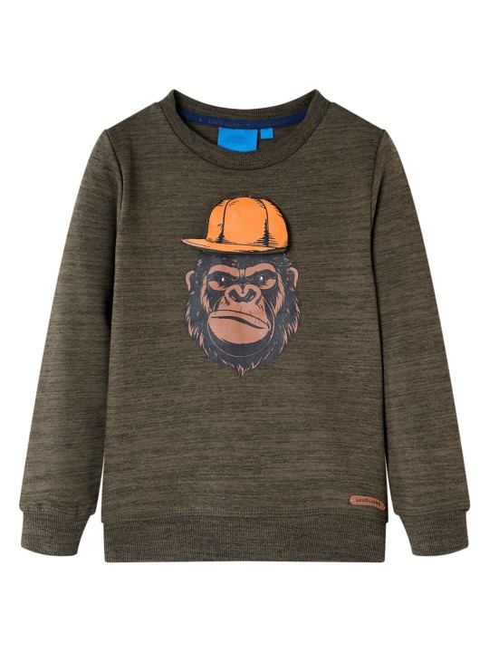 Dětská mikina tmavě khaki melanž 116