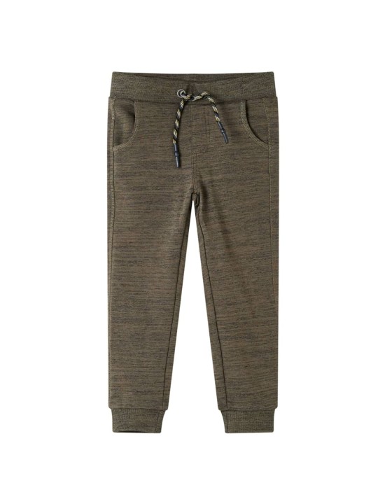 Dětské tepláky tmavě khaki melanž 104